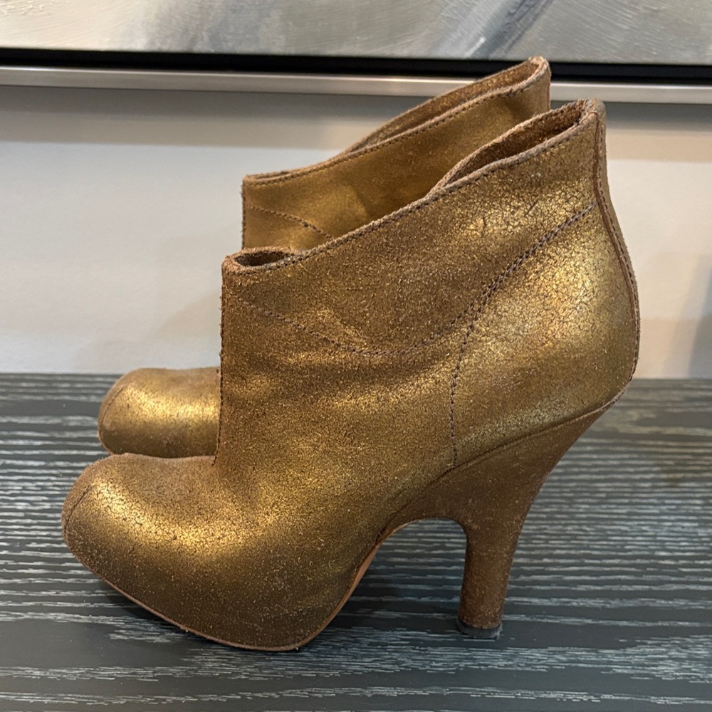 Vivienne Westwood Gold High Heel Ankle Boots